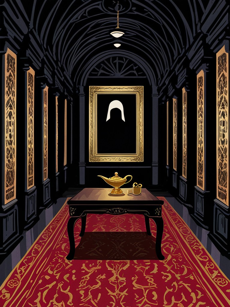 Illustration for The Gallery, from the adult visual novel The Executor